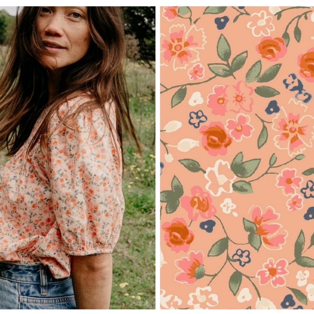 Posey peach blouse top